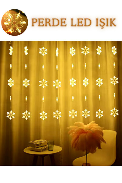 buradanaldım 3 Metre Kartanesi Saçaklı LED Işığı Sıralı Perde LED Aydınlatmas...