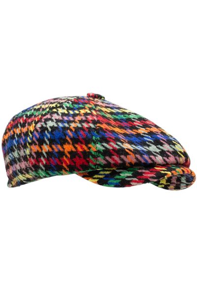 Takı Dükkanı Men's Cap Hat - Houndstooth Pattern, Multicolor, Trilby Cp224-R