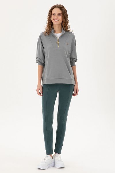 U.S. Polo Assn. بنطلون محبوك باللون الأخضر الداكن للنساء 50292398 -vr079