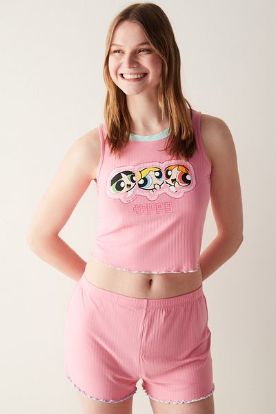 Penti Pink Singlet Pajama Top - Powerpuff Girls Collection