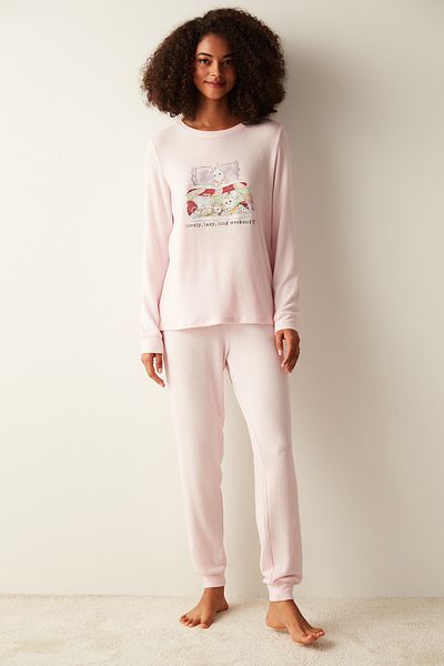 Penti Weekend Long Sleeve Pink Pajama Set