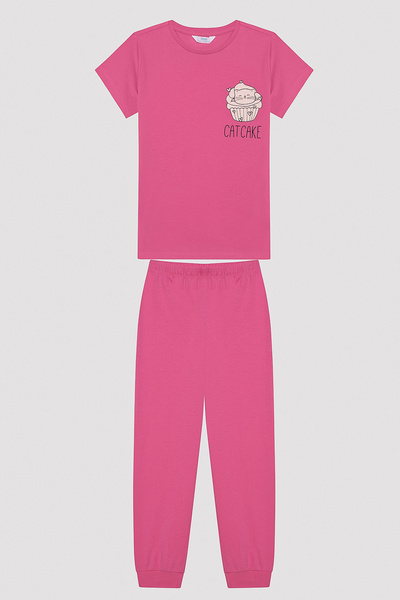Penti Girl's Cat Cake Multicolored 2-Piece Pajama Set