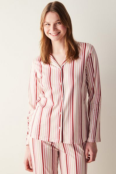 Penti Colored Stripes Shirt Pants Multicolor Pajama Set