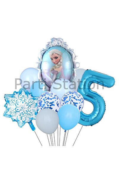 Parti Station Frozen Elsa 5 Yaş Balon Set Karlar Ülkesi Elsa Konsept Doğum Gü...