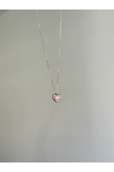 Ephyra الصلب الذهب اللون الحد الأدنى قلادة القلب الوردي