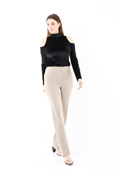 G-Line Yüksek Bel Boru Paça Maxi Boy Pantolon