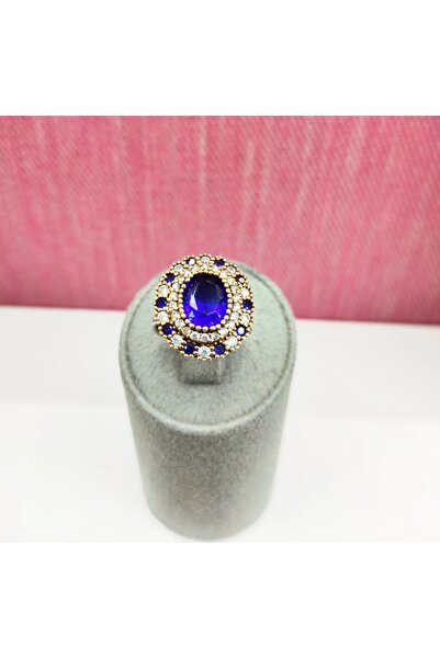 Oriental Kuyumculuk Jewellery Safir ve Zirkon Taşlı Oval Gümüş Otantik Hürrem...