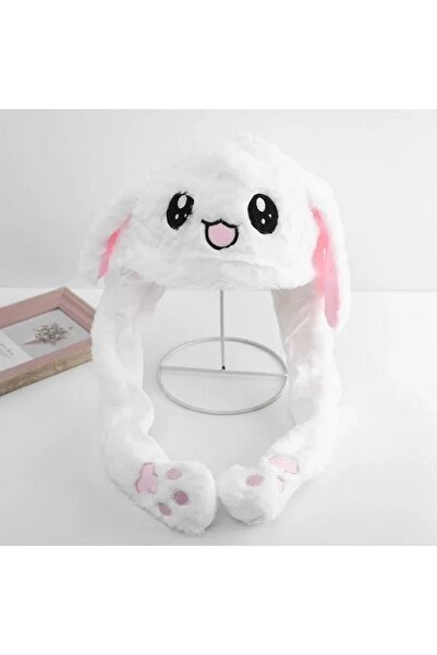 Wanderlust Yeni Sezon Çocuk ve Yetişkin için Sevimli Hareketli Tavşan Kulaklık 3 Mod Led Işıklı Peluş Bere