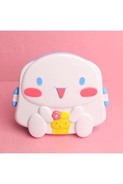 Piraye Gift Kawaii Cinnamoroll Bölmeli Plastik Kaşıklı Beslenme Yemek Kabı Mavi