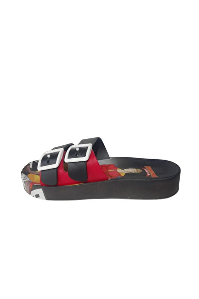 GEZER Μαύρο-κόκκινο Hero για αγόρι με διπλή πόρπη αντιολισθητική σόλα casual παντόφλες GZRR101-99