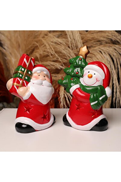 Piraye Gift Yılbaşı Hediyesi Işıklı Hediye Paketleri Tutan Noel Baba Biblosu