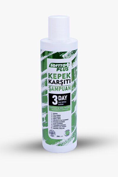 Softto Plus Kepekli Saçlar Için Kepek Karşıtı Süper Arındırıcı Sülfatsız Parabensiz Şampuan 250 Ml