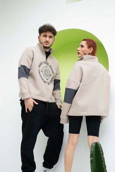 Mood Lab Λεπτομερές φούτερ Unisex με φερμουάρ