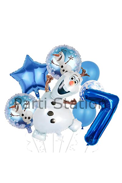 Parti Station Frozen Elsa Olaf 7 Yaş Balon Set Karlar Ülkesi Elsa Olaf Konsep...