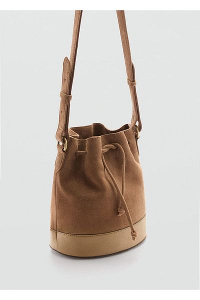 Mango Teen Δερμάτινη μίνι τσάντα shopper
