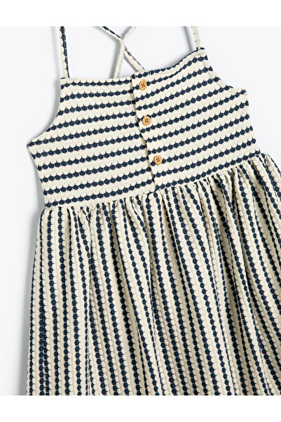 Koton Knoflík Detailní Strappy Cross šaty