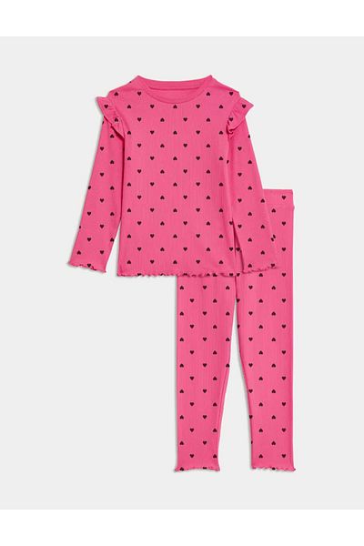 DFN Kids 2-Piece Ribbed Tights Camisole Set for 2-7 Years Old Girl