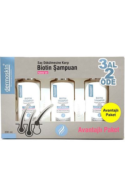 Dermoskin Biotin Shampoo for Women 200 ml Buy 3 Pay 2 Special Anti-Spill Shampoo for Women