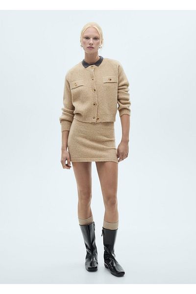 MANGO Woman Knitwear Mini Skirt