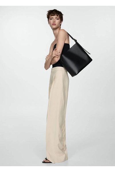 MANGO Woman Geantă Shopper din piele - elegantă și practică