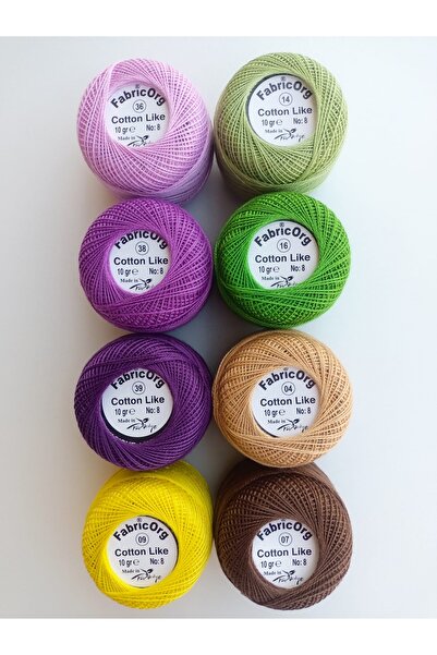 fabricorg مجموعة خيوط قطنية تشبه الإيتامين مكونة من 8 قطع 9 (10 GR-NO.8)