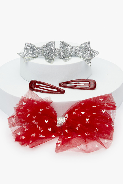 Penti Kız Çocuk Kırmızı Toka Seti