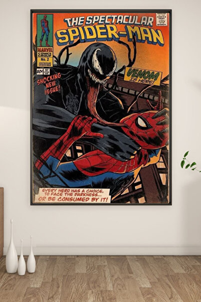 BS BASKI A3 VENOM-SPIDERMAN BASKILI POSTER
