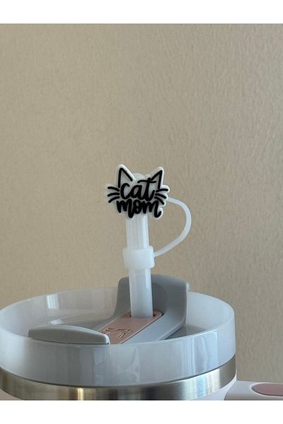 ÇAKRA Cute Cat Model Silicone Dust-Proof Leak-Proof Straw Lid Compatible with 1 Thermos