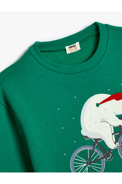 Koton Mikina s dlouhým rukávem a výstřihem s vánočním motivem