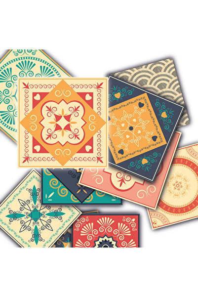 TİNK Kendinden Yapışkanlı Mandala Desenli Pvc Karo 10x10 Cm 20'li Paket