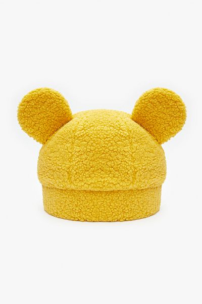 Penti Boy's Yellow Beret with Teddy Bear Figure