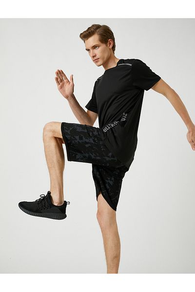 Koton Baumwoll-Shorts mit Camouflage-Print – Schnürung, Taille und Tasche