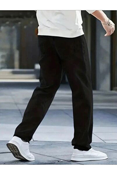 More Erkek Siyah Baggy Kargo Pantolon