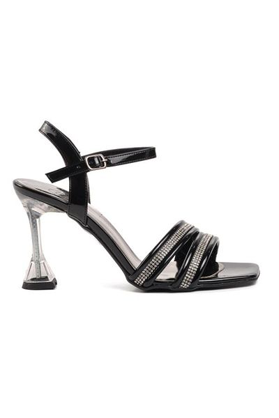 SOSELA Pantofi de seara de dama din piele lacuita neagra