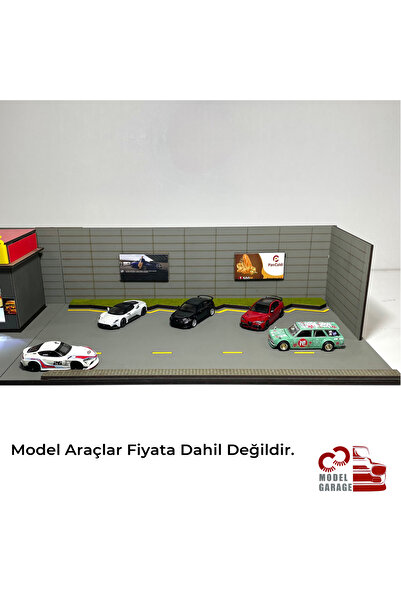 ÜRETİM 1/64 Ölçek MC Donald's Diorama Otopark Diecast Model Araba Sergileme Rafı Maket Diorama Oyuncak