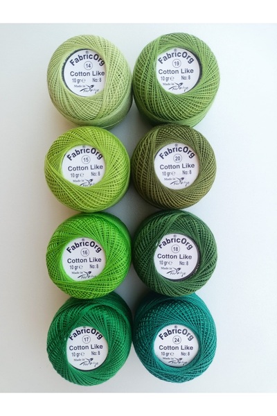 fabricorg مجموعة خيوط قطنية تشبه الإيتامين مكونة من 8 قطع 3 (10 جرام رقم 8)