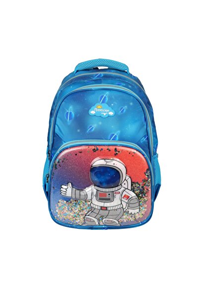 Relaxion Kabartmalı Astronot Figürlü Pullu 3'Lü İlkokul Çantası Beslenme Kalemlik Seti 1370