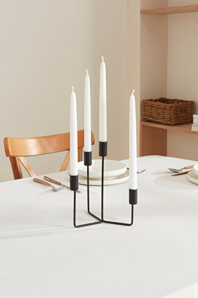 Karaca Home Siela 4'lü Şamdan Siyah