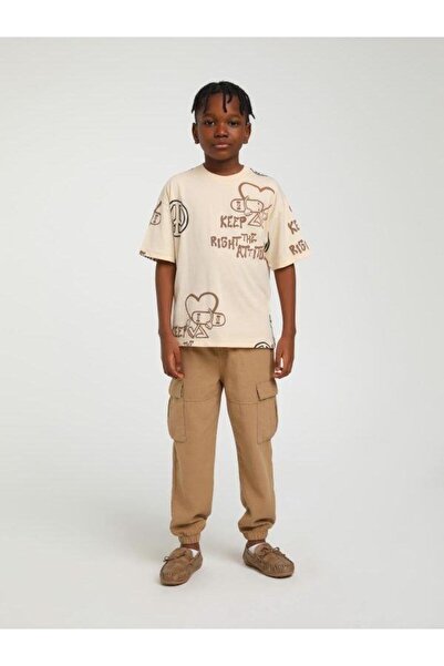 Jack Lions Tricou cu skateboard pentru băieți - bumbac cu Keep Right cu inscr...