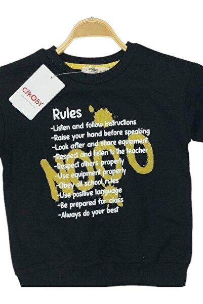 Çikoby Boys' Cotton Thin Long Sleeve Rules T-shirt