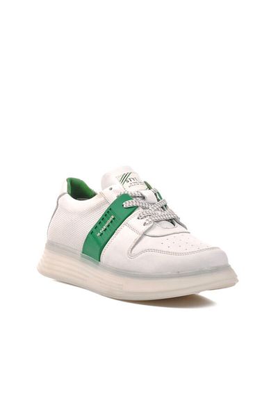 MARCOMEN Pantofi casual pentru bărbați din piele naturală alb verde