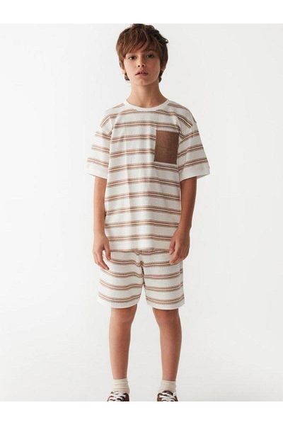 NK Striped Knitwear T-shirt for Children - Pocketed