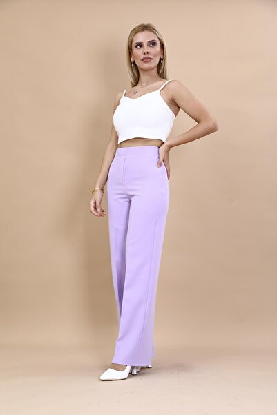 ÖNDER ÖZSOY Bol Paça Pantolon-Menekşe