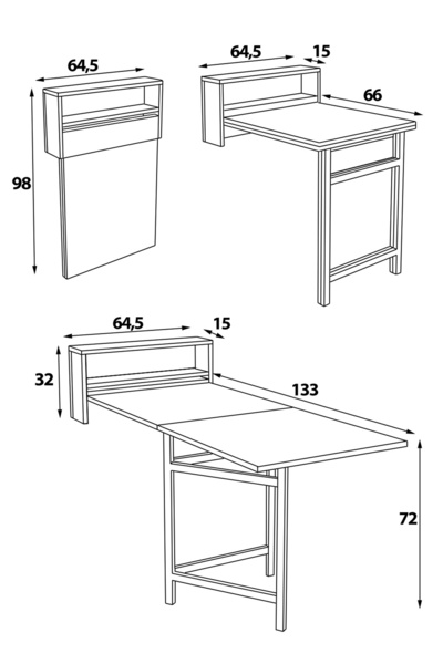 Home Pilea Pratik Katlanır Akıllı Mutfak Masası Ceviz