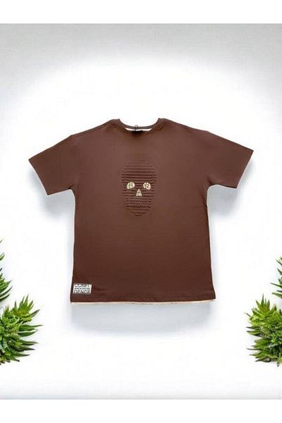 Zekids Tricou supradimensionat din bumbac pentru copii cu model de craniu