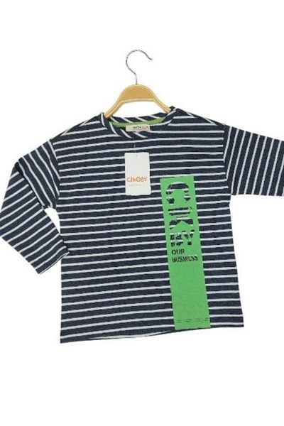 Çikoby Boy's Cotton Thin Long Sleeve Striped T-shirt