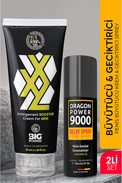 BİG POWER 16ml Geciktircili Sprey ve 50ml Penis Büyütücülü Krem Seti