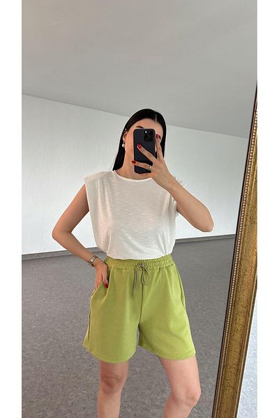 HAZELANNA White Padded Basic T-Shirt