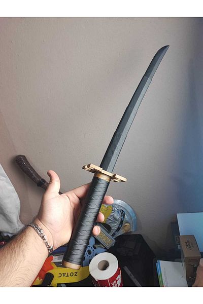 FigürDizayn 75cm Muichiro Tokito - Retractable 3D Plastic Katana Toy Sword