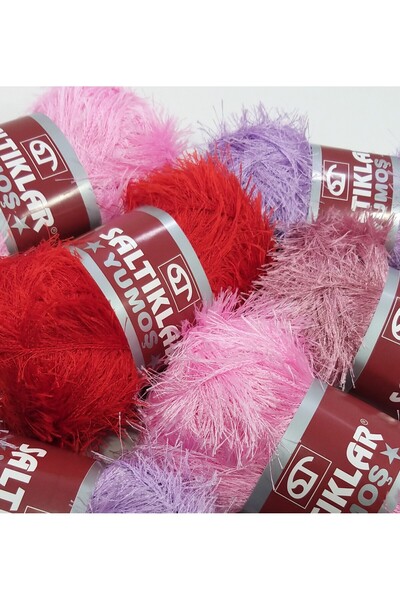 SALTIKLAR Premium Yumoş Sakallı Örgü Ipi Tüylü Ip Sakallı Ip 100gr/140m A Kalite Lila-09